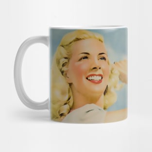 blonde girl smiling Mug